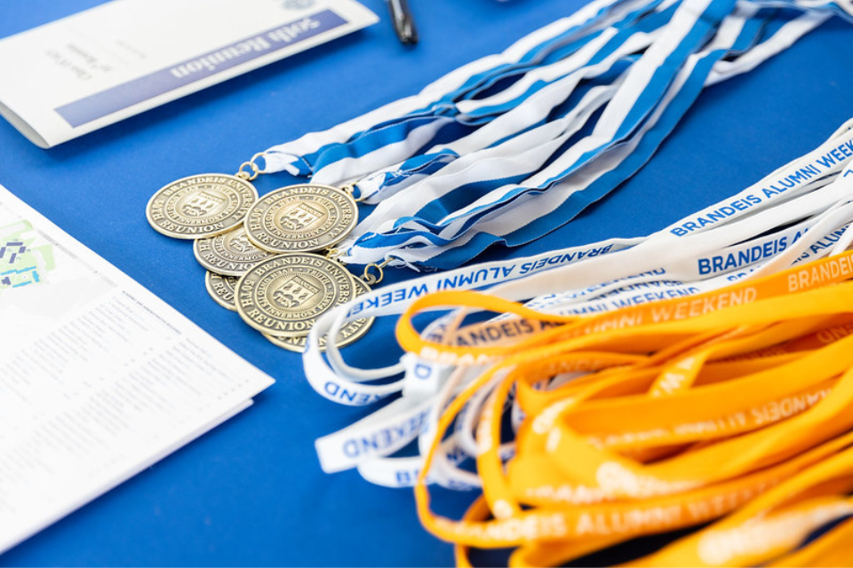Medals on a table