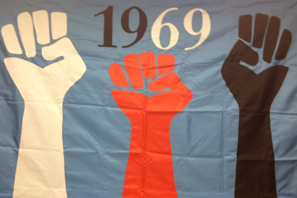 colorful flag with the year 1969 on it