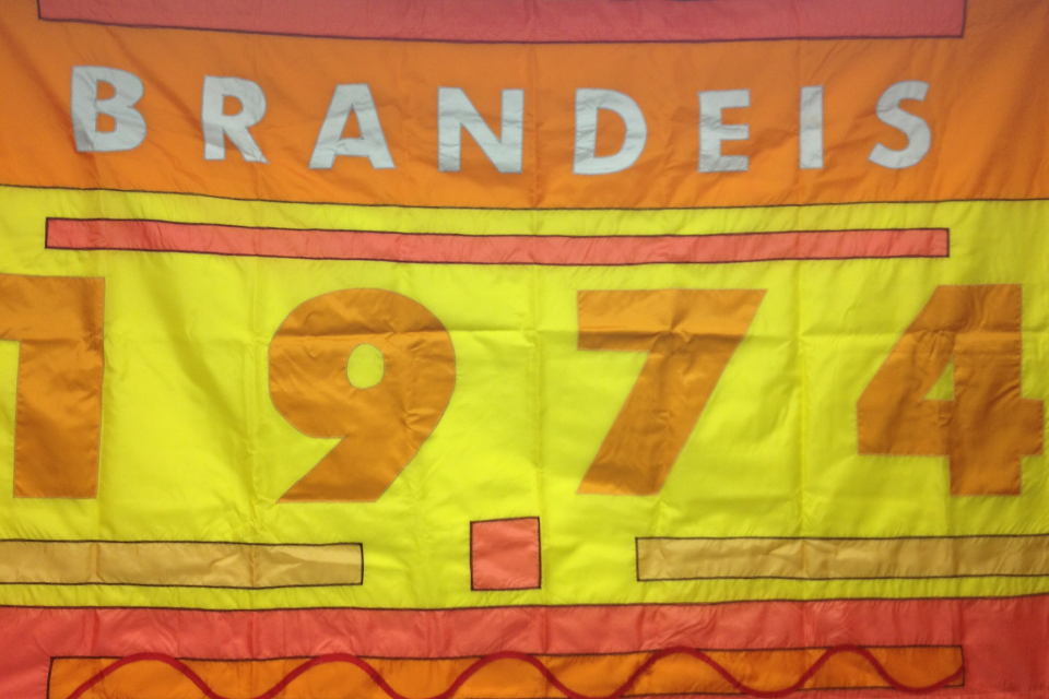 colorful flag with the year 1974