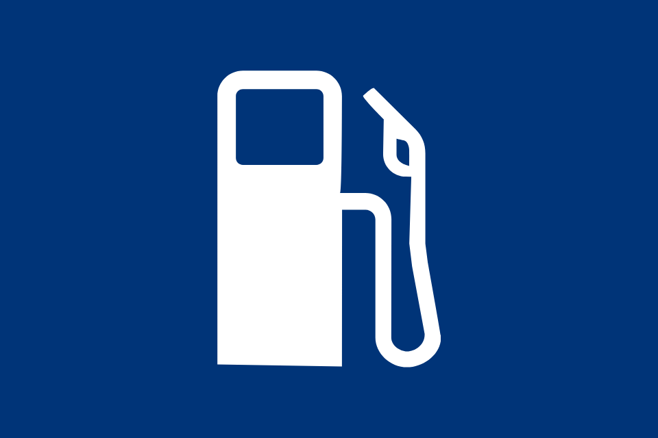 blue background with gas icon