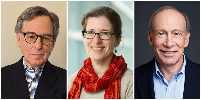 Headshots of Sidney Blumenthal ’69, Ira Shapiro ’69; and Professor Lucy Goodhart