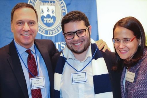 President Ron Liebowitz and his wife Jessica with Elias Rosenfeld ’20.