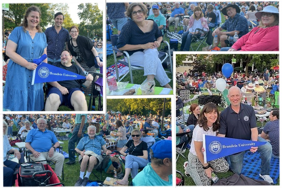 four photos with a white boarder of alumni who attended 2023 Ravinia under the star evening