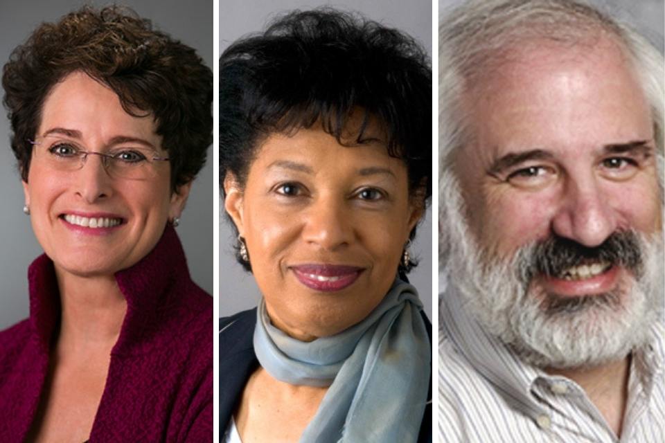 Board of Trustees members from left Nancy Dreyer, Barbara Dortch-Okara, and Lewis Brooks 