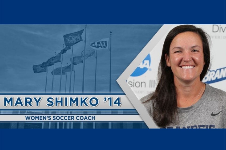 Mary Shimko and text that says "Women's Soccer Coach"