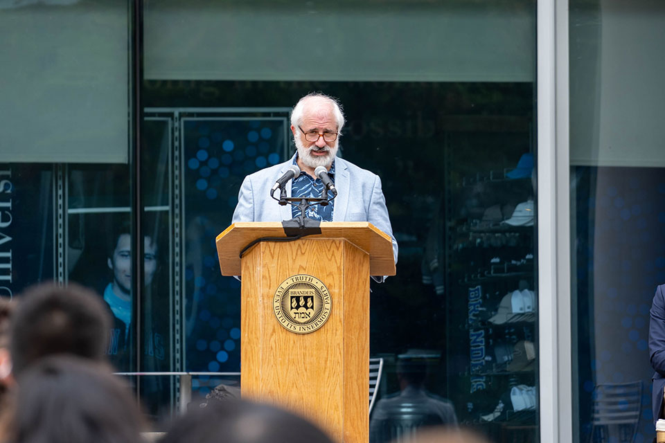 Lewis Brooks addressing students at convocation