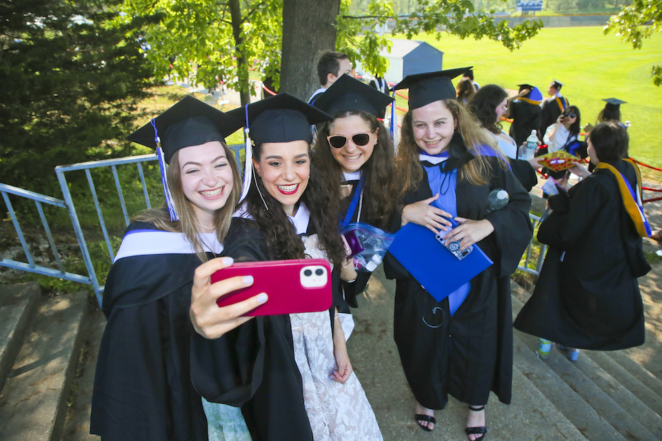 Students captured the big day in shared selfies.