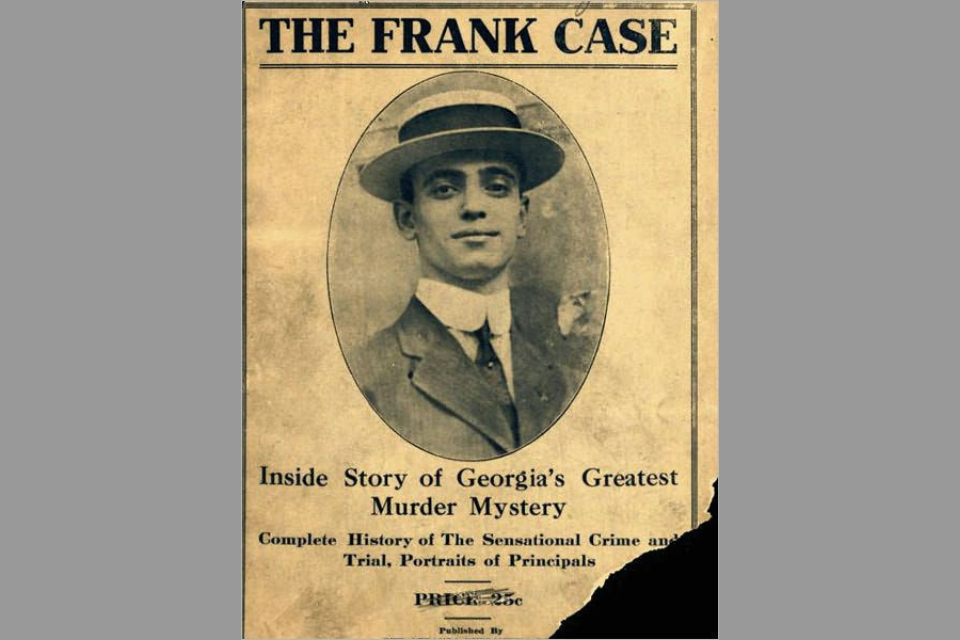 A pamphlet documenting the Leo Frank trial.