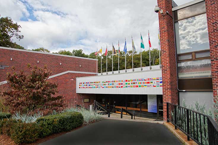 Front entrance of the Brandeis International Business School 