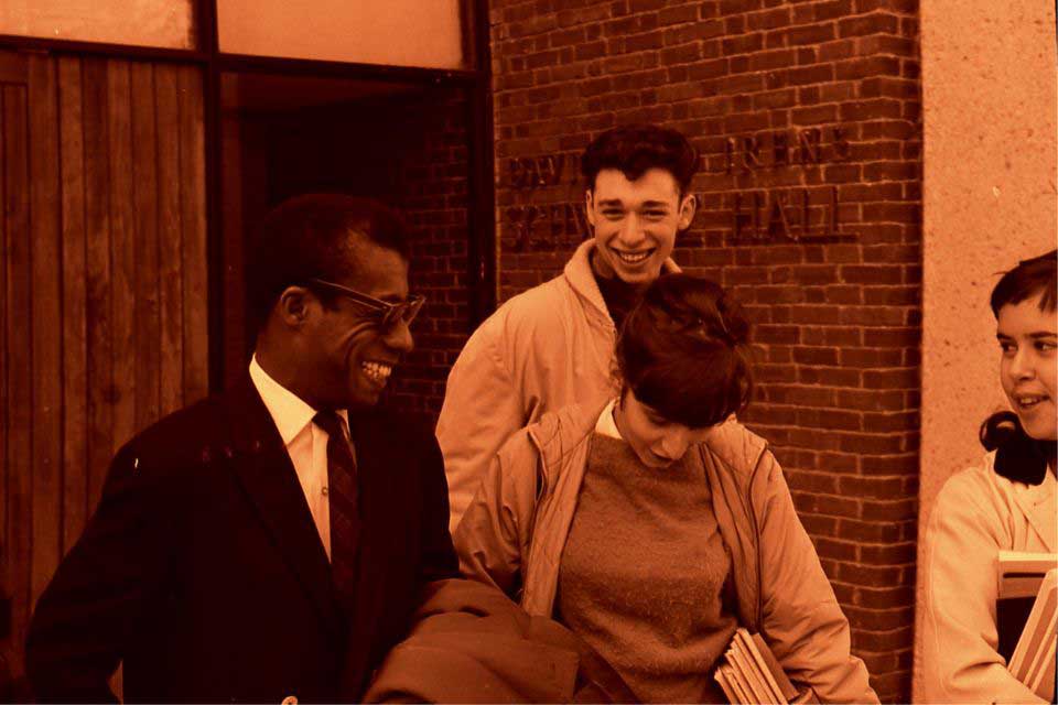 James Baldwin with students 