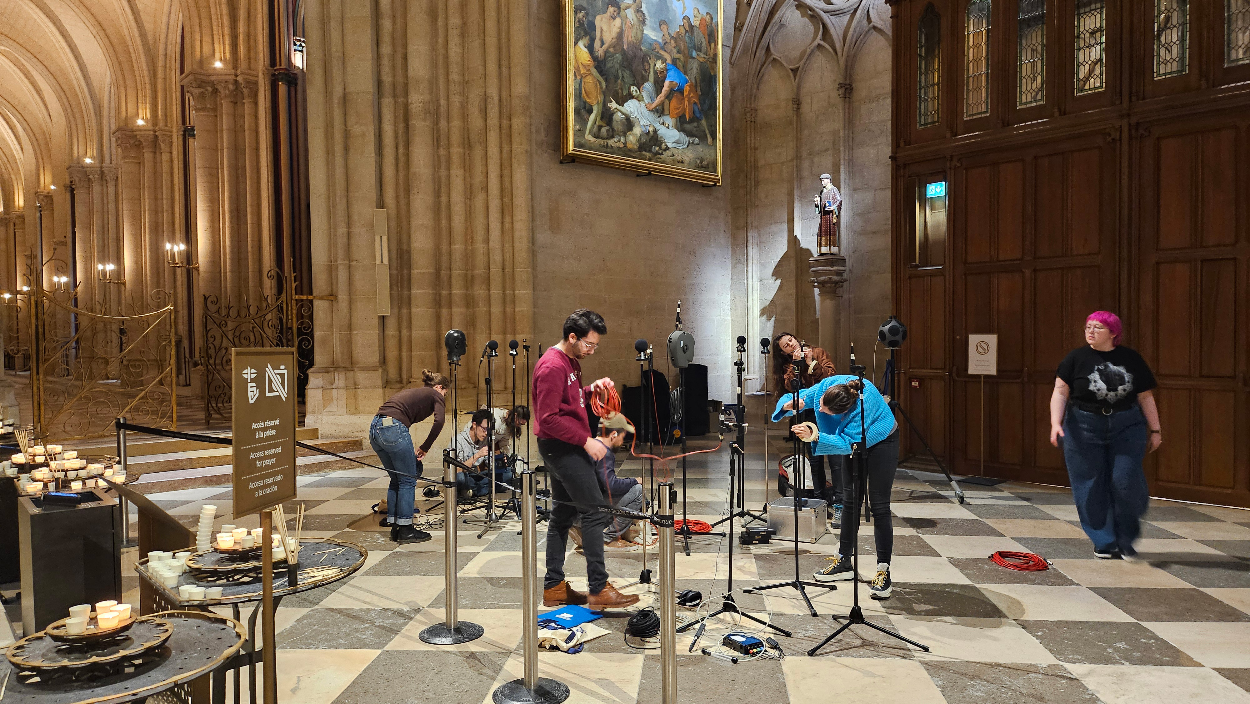 Setting up equipment for acoustic testing