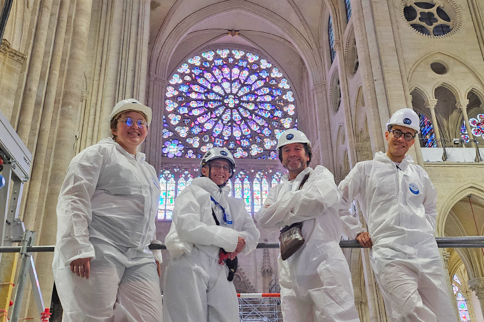 Brian, third from the right, with the acoustics restoration team