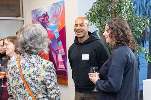 Smiles at the opening reception