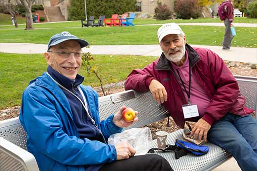 Alumni having lunch together