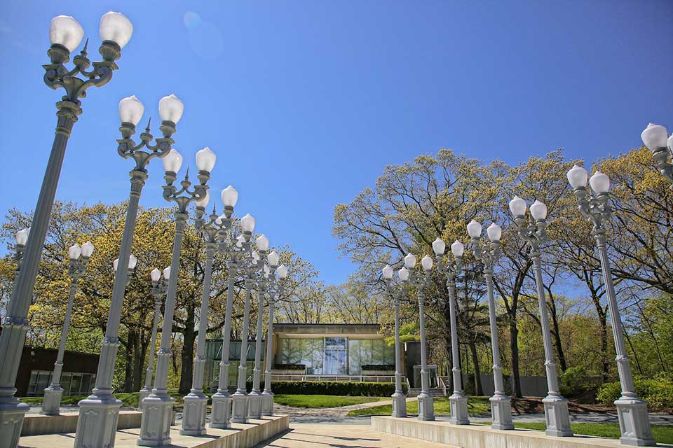 Light of Reason installation in the spring on the Brandeis campus