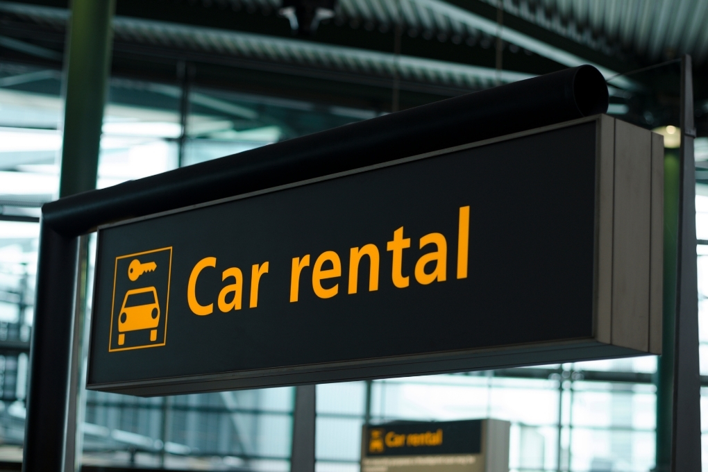 Sign that says car rental