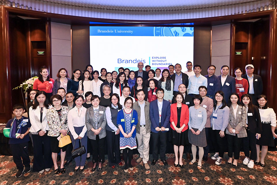 Nobel Laureate Michael Rosbash with large group of alumni and families in Shanghai 
