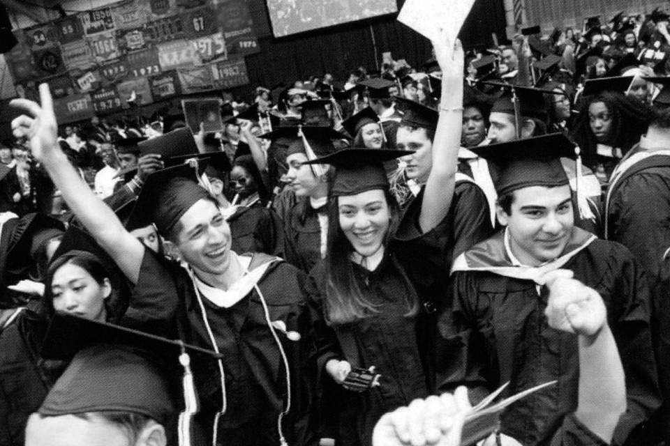 The Class of 2015 at Commencement, 2015.