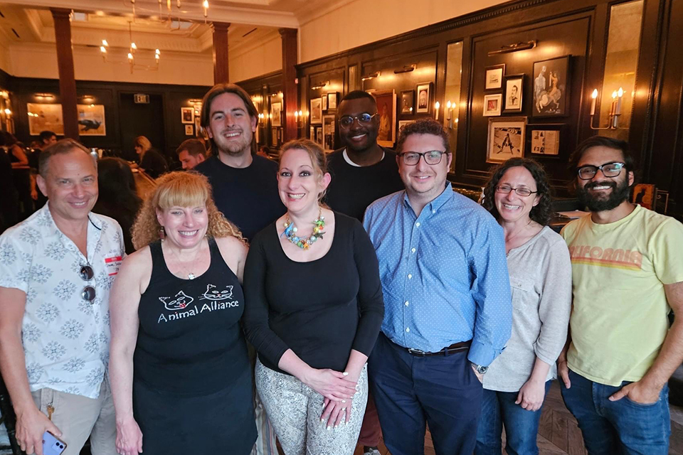 Alums gathered to celebrate Pride Month at the iconic Black Cat in Los Angeles in June 2023.