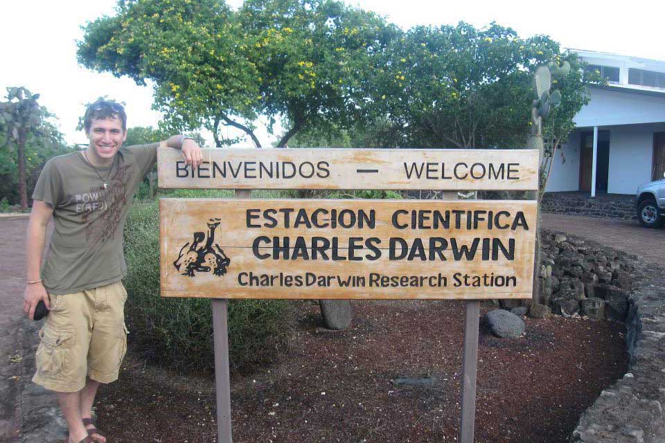 Harrison Golspiel at the Galapagos field station 